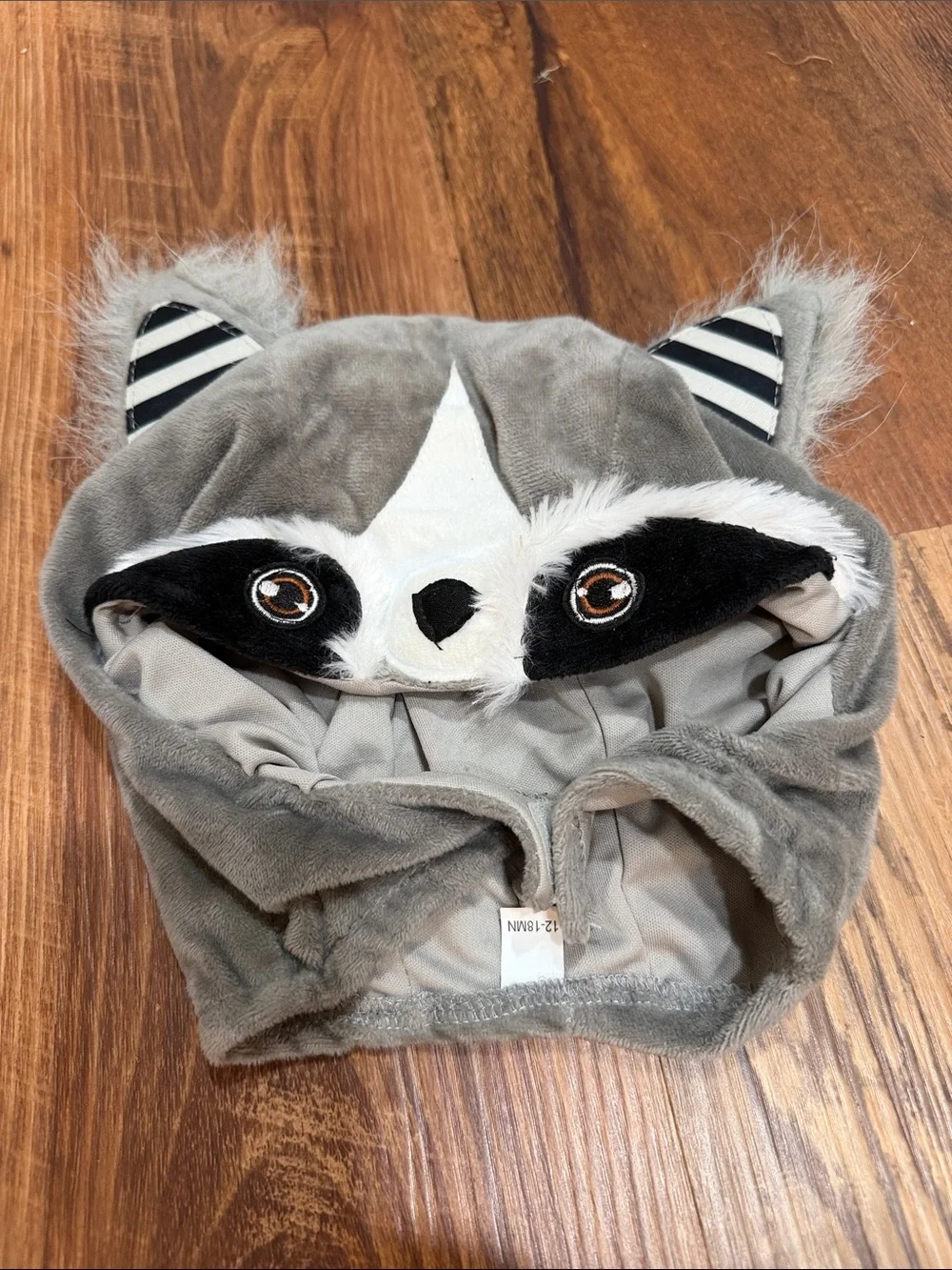 Spirit Gray and Black Raccoon Kids One-Piece Footie Costume